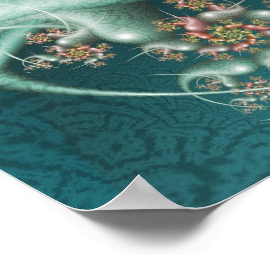 Blue Spiral Fraktal Poster (Ecke)