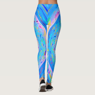 Blue Spiral Funky Abstrakte Leggings