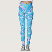 Blue Spiral Funky Abstrakte Leggings (Vorderseite)