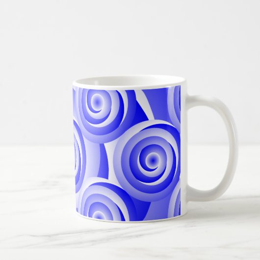 Blue Spiral Illusion von Kenneth Yoncich Kaffeetasse (Rechts)