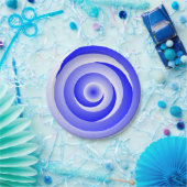 Blue Spiral Illusion von Kenneth Yoncich Pappteller (Party)