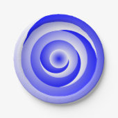 Blue Spiral Illusion von Kenneth Yoncich Pappteller (Vorderseite)