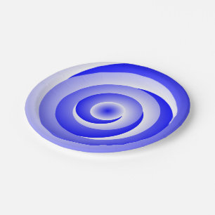Blue Spiral Illusion von Kenneth Yoncich Pappteller