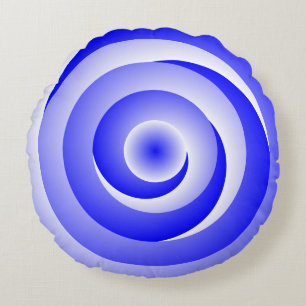 Blue Spiral Illusion von Kenneth Yoncich Rundes Kissen