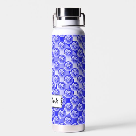 Blue Spiral Illusion von Kenneth Yoncich Trinkflasche (Rückseite)