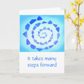 Blue Spiral wird gut ermutigt Karte (Gelbe Blume)