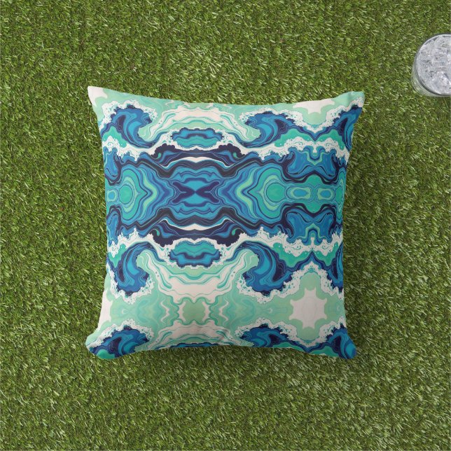 Blue Splash 1 - Outdoor Throw Kissen (Golfball-Marker)