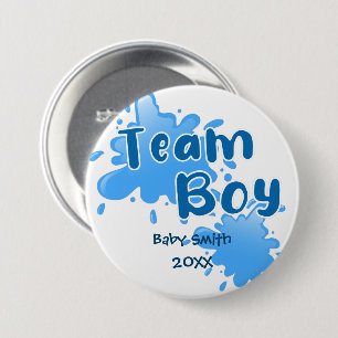 Blue Splash Gender offenbart Team Boy Blue Button