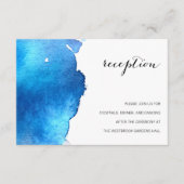 Blue Splash Watercolor Hochzeit Begleitkarte (Vorderseite)