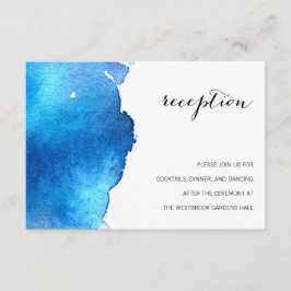 Blue Splash Watercolor Hochzeit Begleitkarte