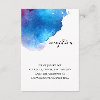 Blue Splash Watercolor Hochzeit Begleitkarte