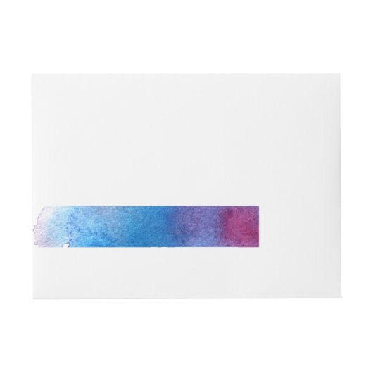 Blue Splash Watercolor Hochzeit Rundum-Adressaufkleber (Vorderseite)