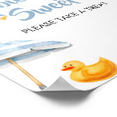 Blue Splish Splash Baby Dusche Babys sind süß Poster (Ecke)