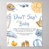 Blue Splish Splash Baby Dusche Say Baby nicht Poster (Vorne)