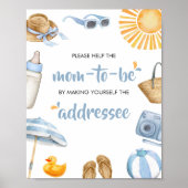 Blue Splish Splash Baby Duschvorrichtung Poster (Vorne)