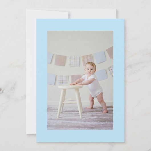 Blue Spooky Ein Niedliches Foto Halloween 1. Gebur Einladung (Rückseite)