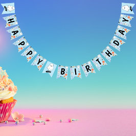 Blue Spooky Ein Niedliches Halloween glücklicher G Wimpelkette