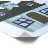 Blue Spooky Geburtstag Begrüßungszeichen Poster (Ecke)