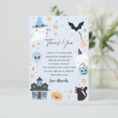 Blue Spooky Geburtstag Danke Karte (Stehend Vorderseite)