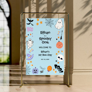 Blue Spooky One Halloween 1. Geburtstag Willkommen Poster