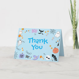 Blue Spooky One Niedlich Ghost Halloween 1. Geburt Dankeskarte