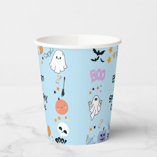 Blue Spooky One Niedlich Ghost Halloween 1. Geburt Pappbecher (Links)