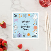 Blue Spooky One Niedlich Ghost Halloween 1. Geburt Serviette (Beispiel)
