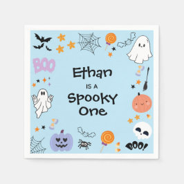 Blue Spooky One Niedlich Ghost Halloween 1. Geburt Serviette