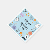 Blue Spooky One Niedlich Ghost Halloween 1. Geburt Serviette (Ecke)