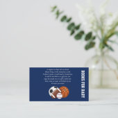 Blue Sports Baby Showbücher für Baby Enclosure C Begleitkarte (Stehend Vorderseite)