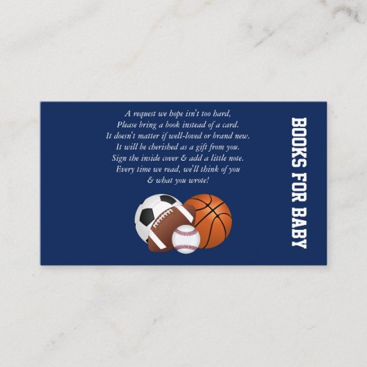 Blue Sports Baby Showbücher für Baby Enclosure C Begleitkarte (Vorderseite)