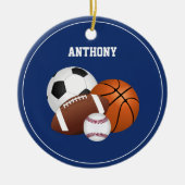 Blue Sports Custom Ornament (Vorne)