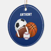 Blue Sports Custom Ornament (Links)