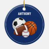Blue Sports Custom Ornament (Hinten)