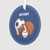 Blue Sports Custom Ornament (Vorderseite)