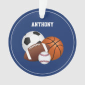 Blue Sports Custom Ornament (Vorderseite)