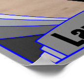 Blue Sports Foto und Spielername Custom Poster (Ecke)