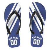 Blue Sports Jersey Individuelle Name Number Badesandalen (Fußbett)