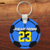 Blue Sports Team Fußball Ball Schlüsselanhänger (Vorderseite)