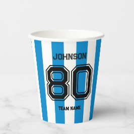 Blue Sports Team Individuelle Name Number Team Gam Pappbecher