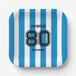 Blue Sports Team Individuelle Name Number Team Gam Pappteller