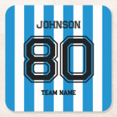 Blue Sports Team Individuelle Name Number Team Gam Rechteckiger Pappuntersetzer (Vorderseite)