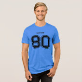 Blue Sports Team Individuelle Name, Number, Team R Tri-Blend Shirt (Vorderseite voll)
