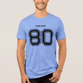 Blue Sports Team Individuelle Name, Number, Team R Tri-Blend Shirt (Vorderseite)