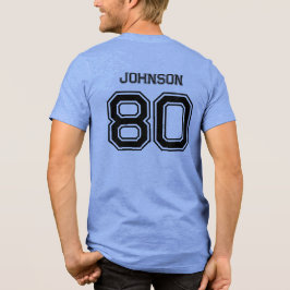 Blue Sports Team Individuelle Name, Number, Team R Tri-Blend Shirt