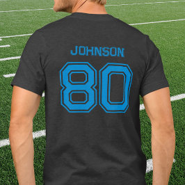 Blue Sports Team Individuelle Name, Nummer, Team B Tri-Blend Shirt