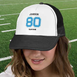 Blue Sports Team Individuelle Name, Nummer, Team B Truckerkappe