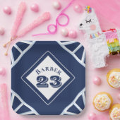 Blue Sports Theme Paper Plate Pappteller (Party)