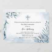 Blue Sprigs Religiöse Einladung (Vorne/Hinten)