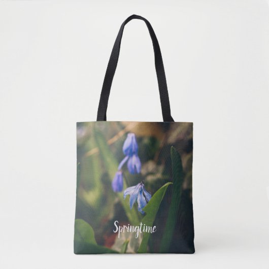 Blue Spring Blume Tasche (Vorderseite)
